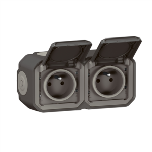 LEGRAND PLEXO - Double prise Anthracite 2P+T 16A saillie complet - 069788L