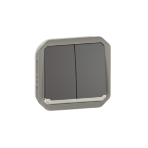 LEGRAN PLEXO - Double V/V ou poussoir voyant anthracite composable - 069806L