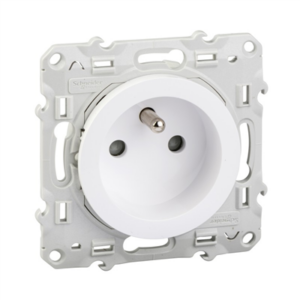 SCHNEIDER Odace - Prise de courant 2p+t connexion auto blanche - S520059
