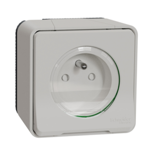 SCHNEIDER MUREVA STYL - Prise de courant 2p+t saillie blanc ip55 - Mur39030