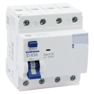 EUR'OHM - Interrupteur différentiel 4x63A 30mA type A - 23863