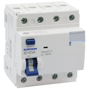 EUR'OHM - Interrupteur différentiel 4x63A 30mA type AC - 23940